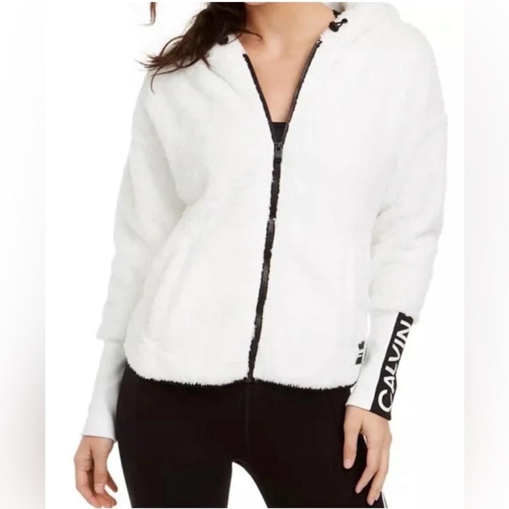Calvin Klein, Performance, Teddy Jacket, Fleece, Zip, Hoodie, Size, SP